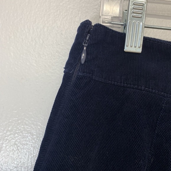 Talbots Corduroy Skirt 8 Navy Blue Pockets Above Knee Stretch Casual Work Travel - Picture 4 of 8